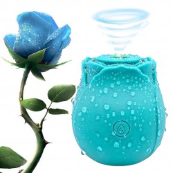 Blue Rose Womens Toy, Rose Adult Toy for Women, with 7-frequency Vibrating Mode, Silicone Tongue Licking the Rose Sexual Toy Gspot Stimulation