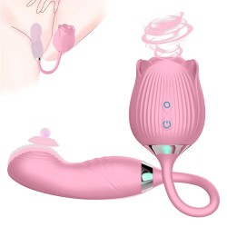 Womens Clitoral Flower Vibrator & Vibrators for Clitoris & Nipple Stimulation, 10 Powerful Modes,  Rose Clit Stimulator with Flapping Vibrator, Adult Vibration Toy for Women Oral Sex Orgasm